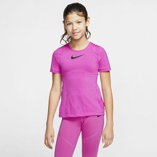 Top Nike Pro Maneca Scurta Fete Roz Negrii | FYCK-14895